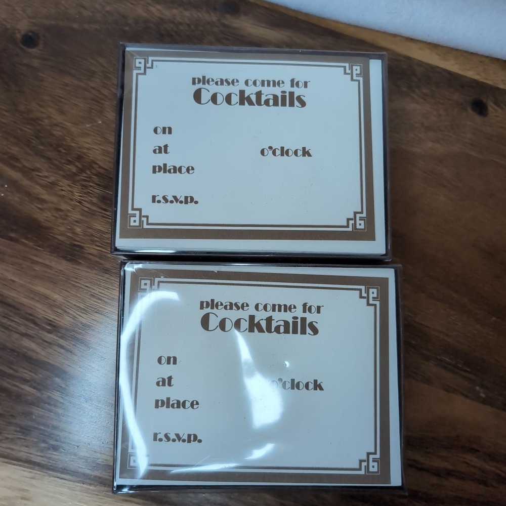 Vintage 1974 Pam Marker Cocktail Party Invitations Set of 2 Boxes Retro MCM